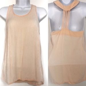 Banana Republic Racerback Semi Sheer Lightweight Tank Top Peach Size XS